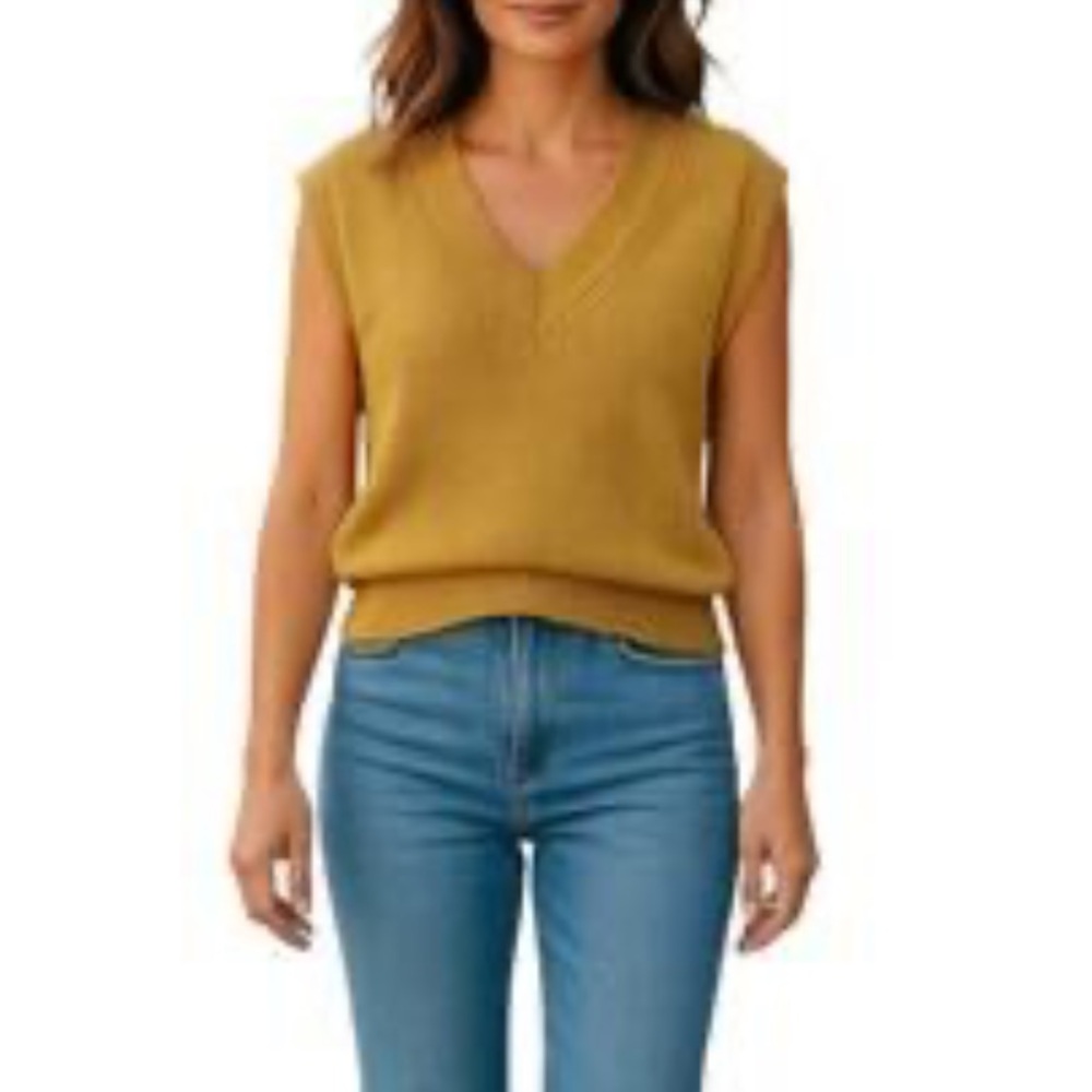 Madewell Mustard Yellow Sleeveless knit Sweater Vest